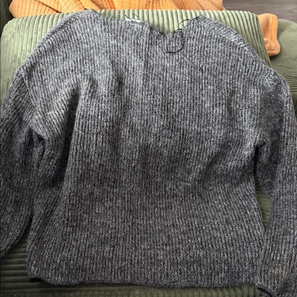 Zara Charcoal V-Neck Sweater for Women - Picture 3 of 4